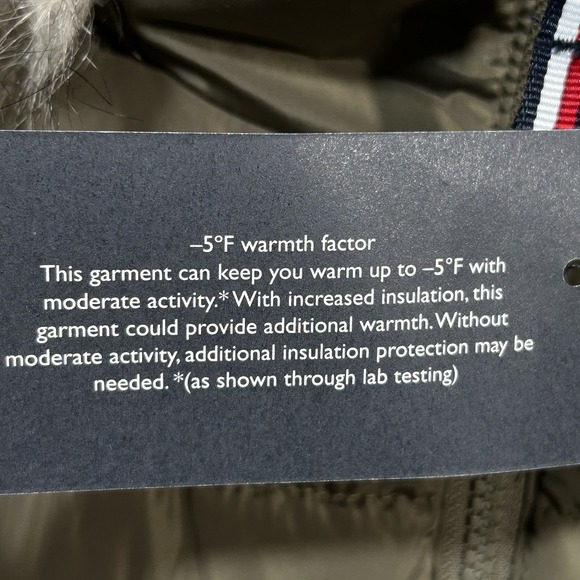 Tommy Hilfiger Women's Fur Mid-Length Puffer Hooded Belt Jacket XL Olive Green - Picture 5 of 7